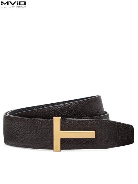  Belt Tom Ford Mặt Gold Dây Đen & Chocolate TB187 LCL236G 3BN06 