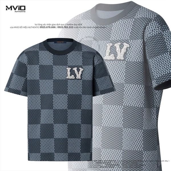  Phông Louis Vuitton Xanh Damier Logo Đá Cườm 1AGHTK 