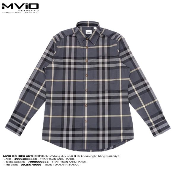  Sơ Mi Burberry Dài Tay Seal Grey Ip Check 8092915 1002 