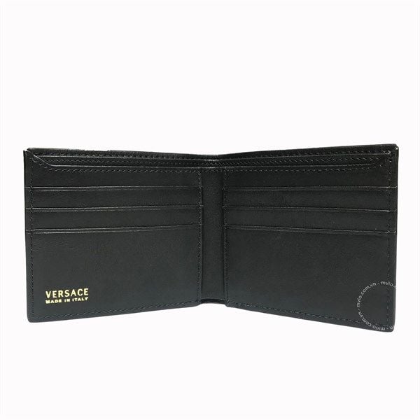 Ví Versace Đen Gắn Đinh Vàng 