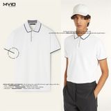  Polo Loro Piana Trắng Cổ Viền Đen FAI4903 69544 