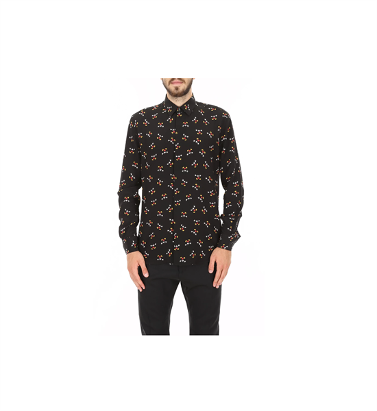  Sơ Mi Saint Laurent Đen Dài Tay Mickey 528009 Y362T 