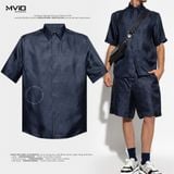  Sơ Mi Fendi Xanh Navy Vân FF FS0795 AKEE-F0H5A 