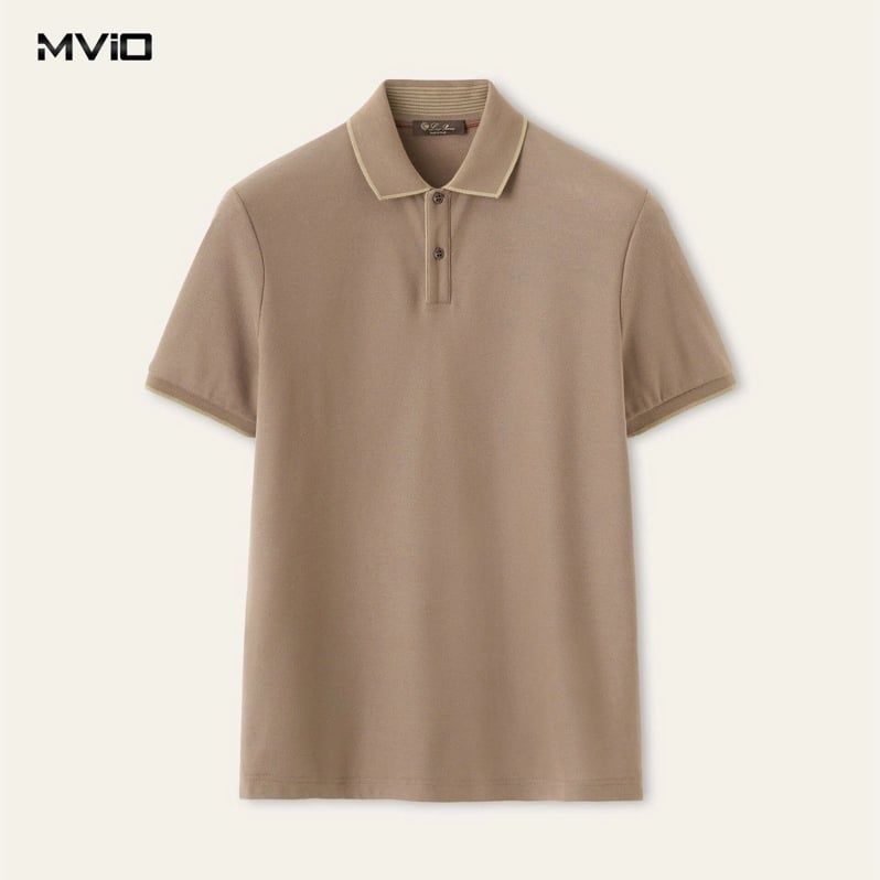  Polo Loro Piana Brent Wool Beige Viền Cổ FAI4903_H1A0 