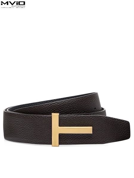  Belt Tom Ford Mặt Gold Dây Đen & Chocolate TB187 LCL236G 3BN06 