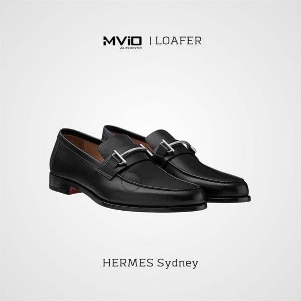  Loafer Hermes Đen KhoánH Sliver Sydney Calfskin Leather 