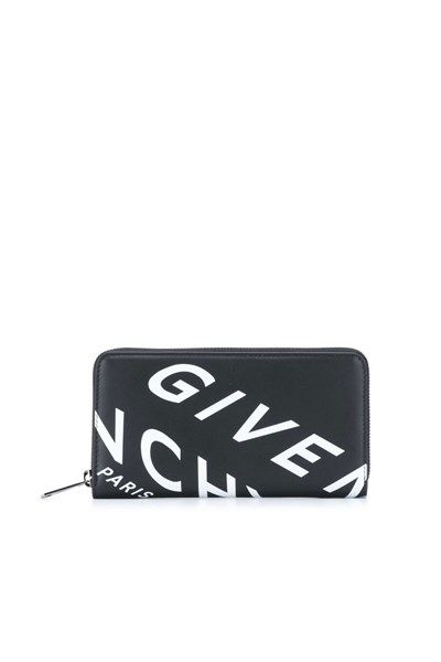  Ví Dài Givenchy Đen Chữ Trắng Lệch 