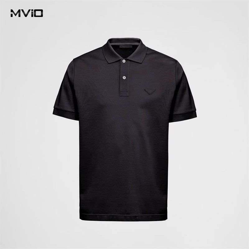 Polo Prada Đen Tag Vải Pique UJN444_XGS_F0002_S_WEO 