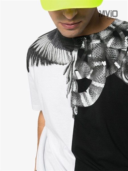  Phông Marcelo Burlon Đen Trắng Cánh Rắn Cmaa018R 1020 