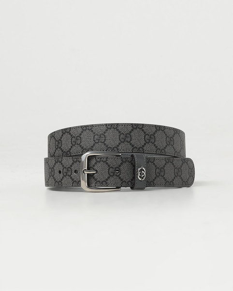  Belt Gucci Grey Vân Monogram Khoá Bạc GG 673921 FABY31244 