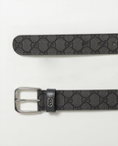  Belt Gucci Grey Vân Monogram Khoá Bạc GG 673921 FABY31244 
