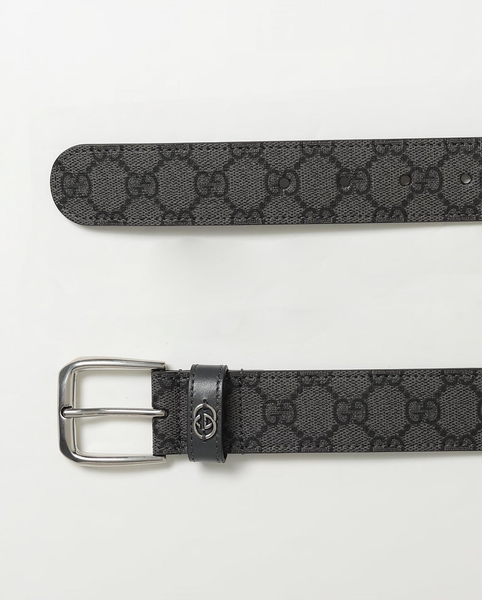  Belt Gucci Grey Vân Monogram Khoá Bạc GG 673921 FABY31244 