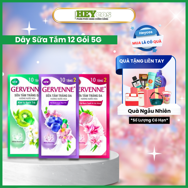  (12 gói) DÂY SỮA TẮM GERVENNE 5g - HEYCOS 