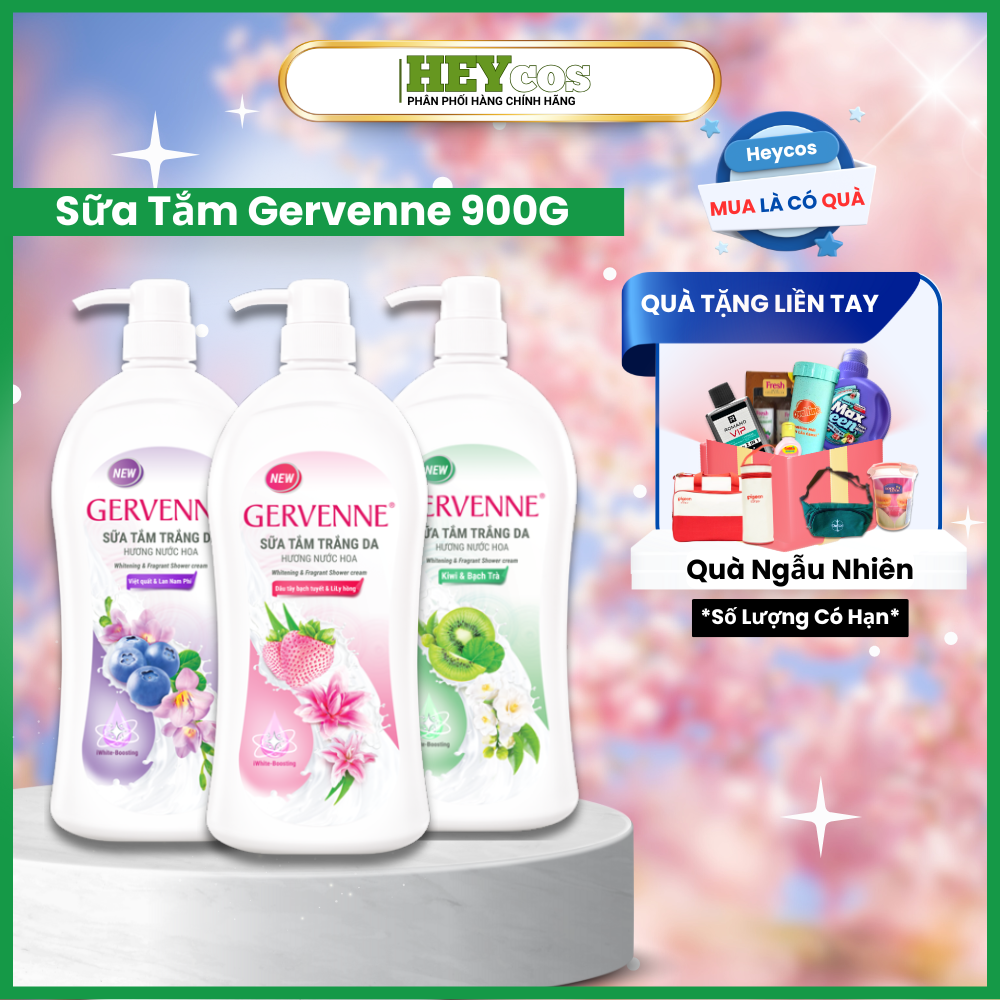  Sữa tắm trắng da hương nước hoa Gervenne 900G/chai (3 mùi) 