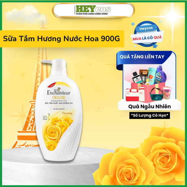  Sữa Tắm Hương Nước Hoa Dưỡng Da Enchanteur Charming 900g + Tặng kèm Túi sữa tắm 450g | HEYCOS 