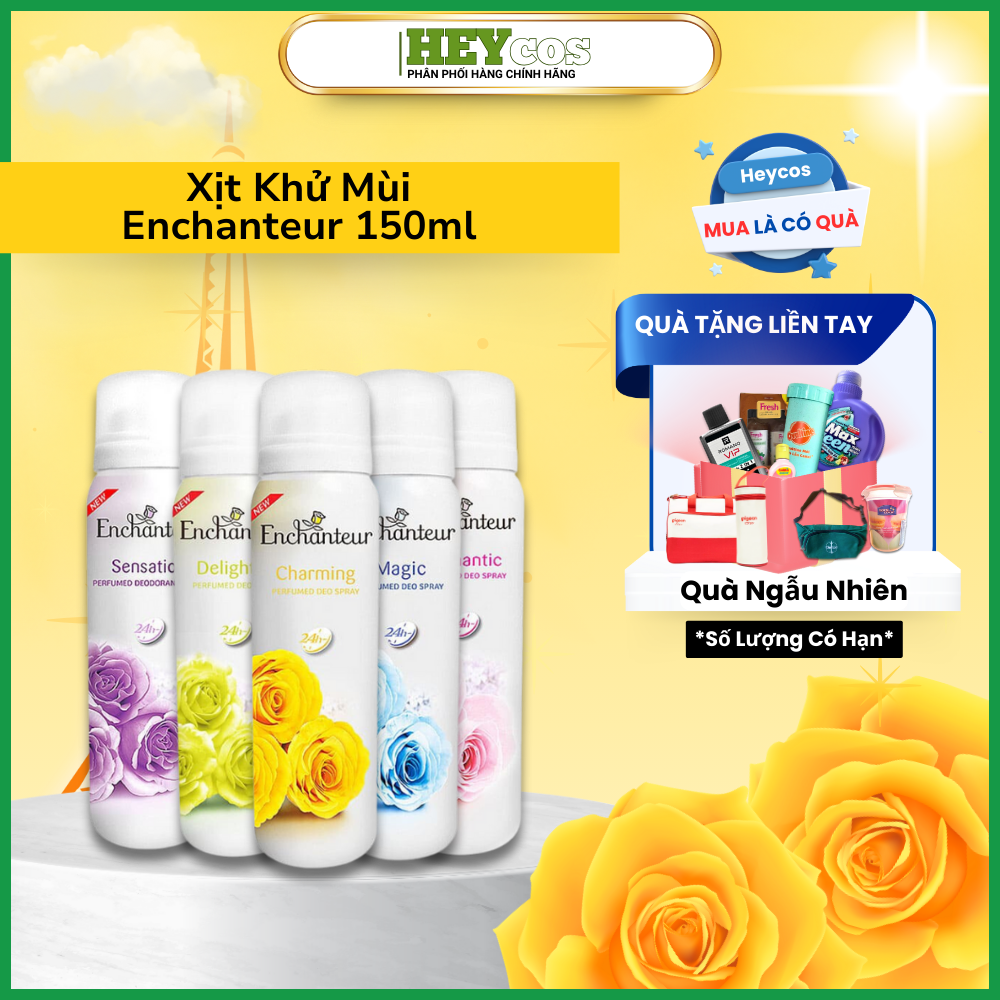 Xịt khử mùi Enchanteur Charming/Delightful/Romantic/Magic 150ml | HEYCOS