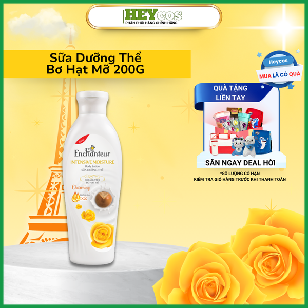  Sữa Dưỡng Thể Enchanteur Intensive Moisture Body Lotion Dưỡng Ẩm Bơ Hạt Mỡ Ô Liu 200g 