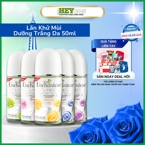  Lăn Khử Mùi Trắng Da Enchanteur Charming/ Delightful/ Romantic/Sensation/Magic 25ml/50ml | HEYCOS 