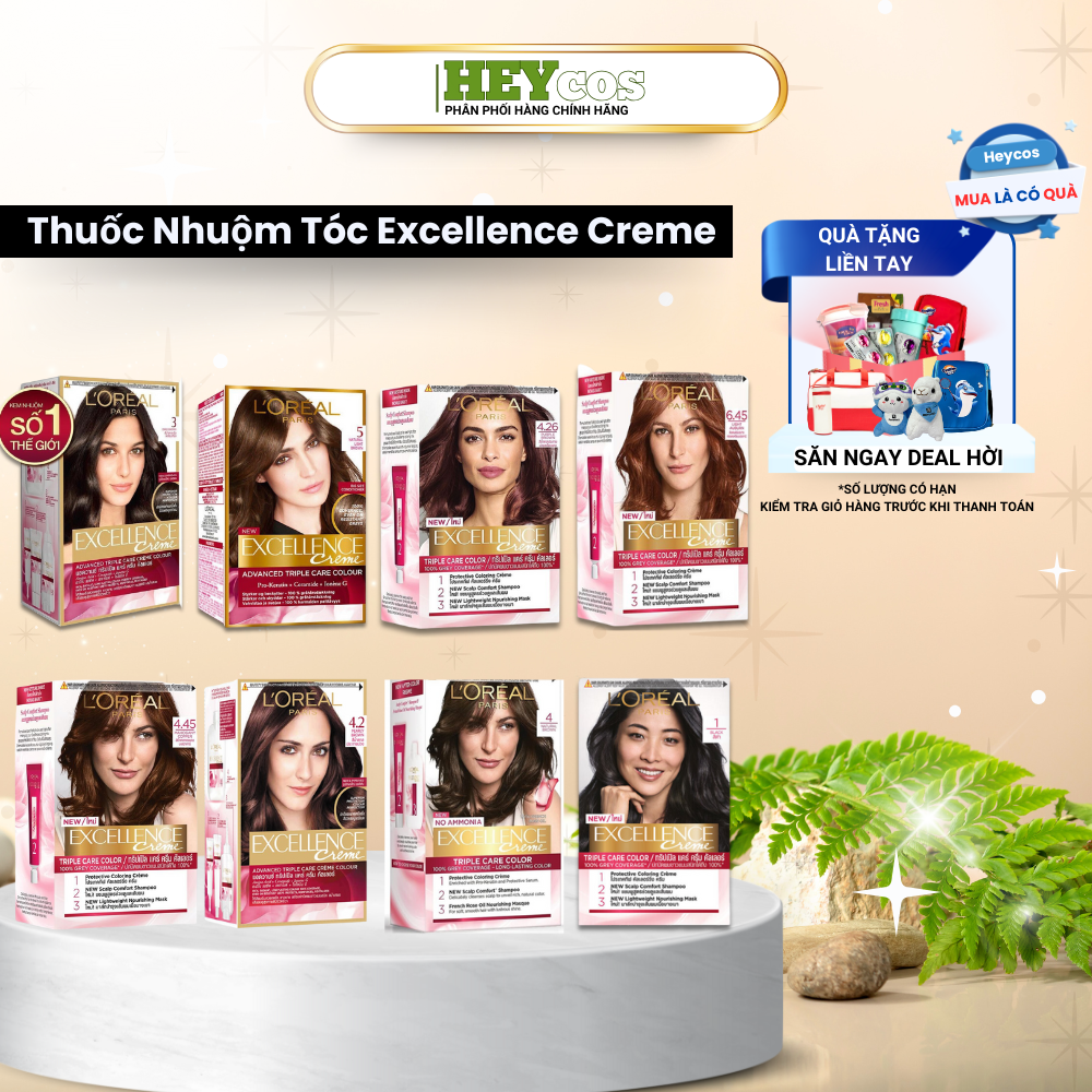 Màu Nhuộm Dưỡng Tóc L'Oreal Paris Excellence Crème 172ml | HEYCOS
