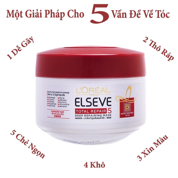  Kem Ủ Phục Hồi Tóc L'oreal Paris Elseve Total Repair 5 Repairing Mask - 200ml(8108) 