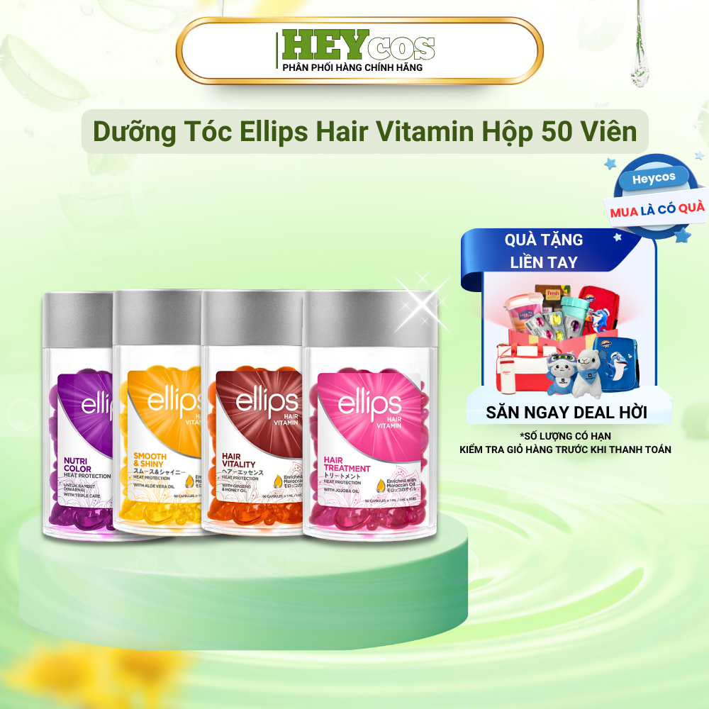 [TẶNG 2 VIÊN SERUM] (Hộp 50 Viên) Serum Dưỡng Tóc Ellips Hair Vitamin