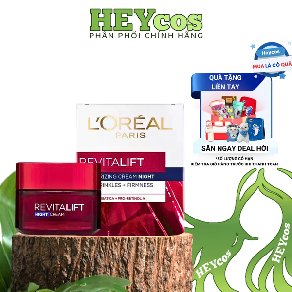  Kem Dưỡng Săn Chắc Da Và Giảm Nếp Nhăn L'Oreal Paris Revitalift Ban Đêm 50ml (KEM ĐÊM) | HEYCOS 