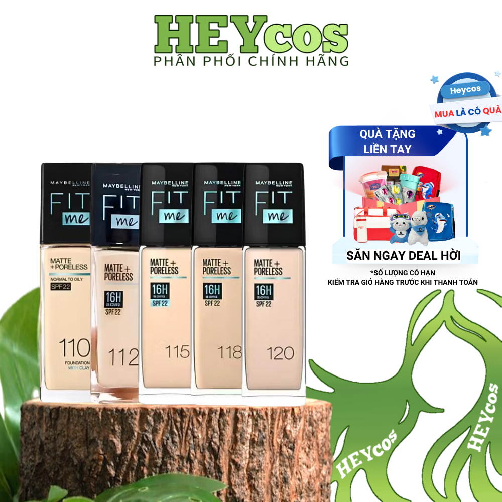  Kem Nền Mịn Nhẹ Kiềm Dầu Fit Me Maybelline New York Matte Poreless Foundation 30ml 