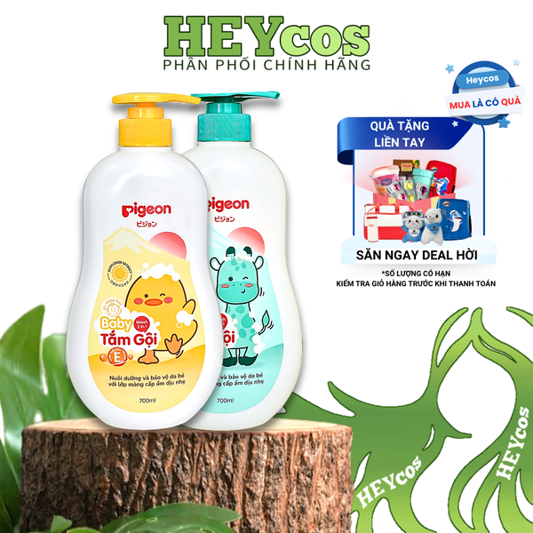 Sữa Tắm Gội Pigeon 700ml Mẫu Mới Cho Bé | HEYCOS 
