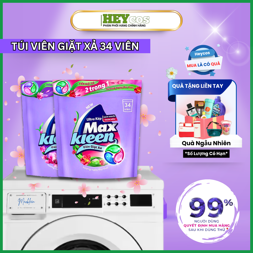  Túi Viên Giặt Xả MaxKleen Hương Nước Hoa Huyền Diệu/ Hương Ngày Thư Thái | HEYCOS 