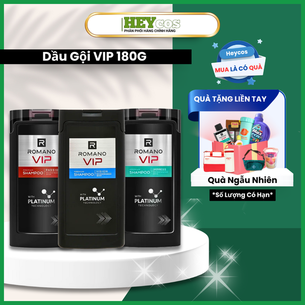  Dầu Gội Cao Cấp Cho Nam Romano VIP 180g 