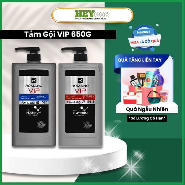  Tắm gội Romano cao cấp VIP PASSION/VIP VISION/VIP IMPRESS 650g | HEYCOS 