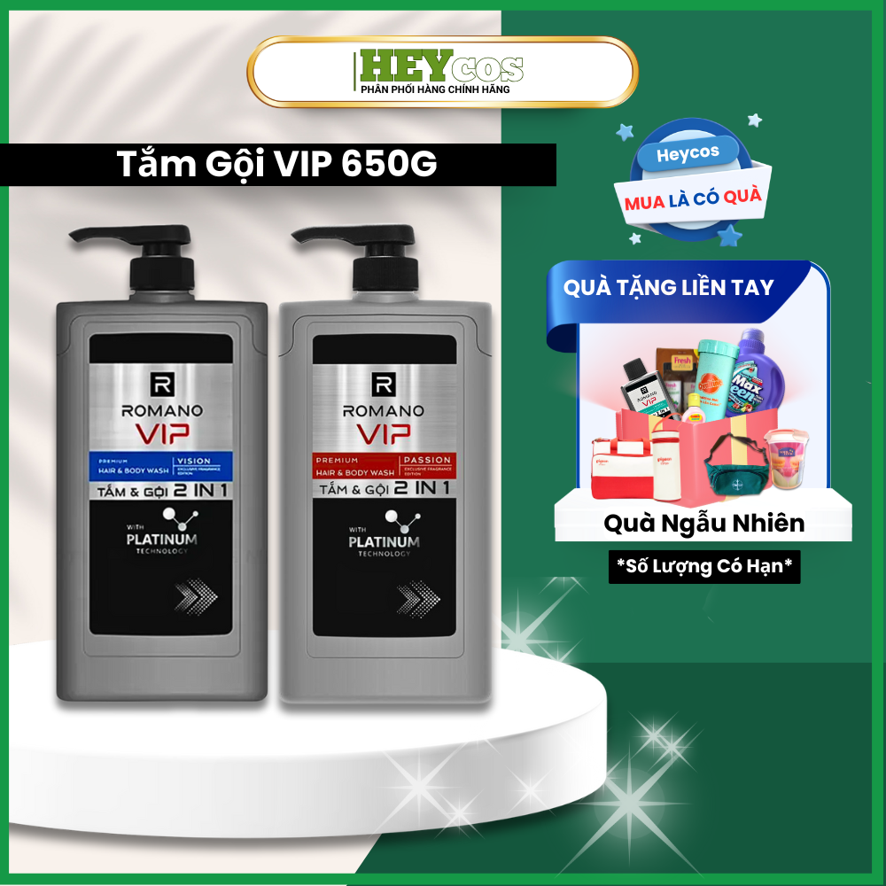  Tắm gội Romano cao cấp VIP PASSION/VIP VISION/VIP IMPRESS 650g | HEYCOS 