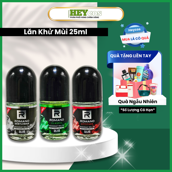  Lăn Khử Mùi Romano 25ml | HEYCOS 