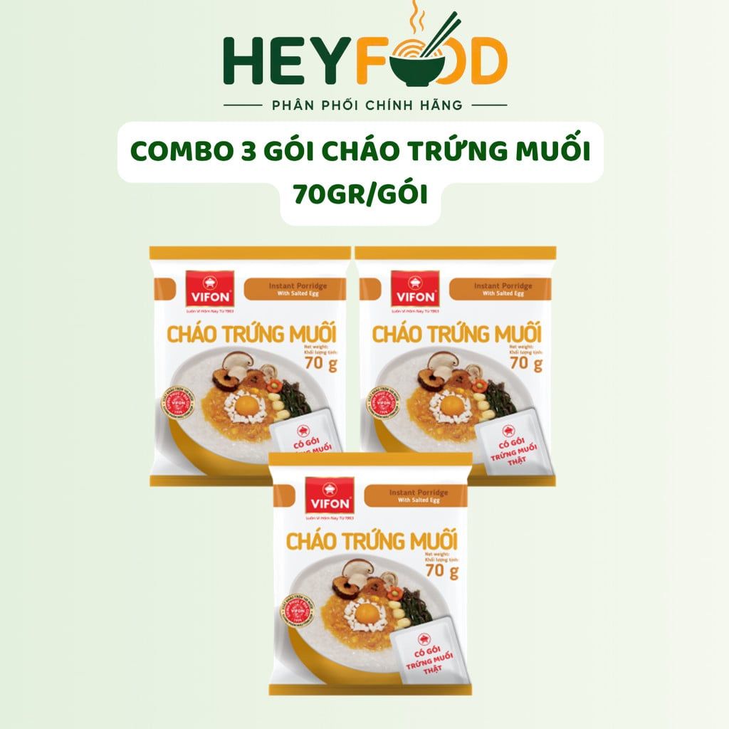  Combo 3/ Combo 5 gói Cháo Trứng Muối VIFON   70gr / Gói 