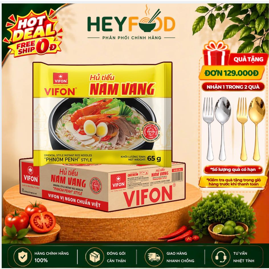  Thùng 30 Gói Hủ Tiếu Nam Vang VIFON 65g/Gói 