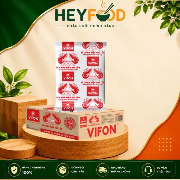  Mì Chính Hiệu Hai Tôm VIFON 75g Vị Sa Tế Huyền Thoại Sợi Dai Giòn 