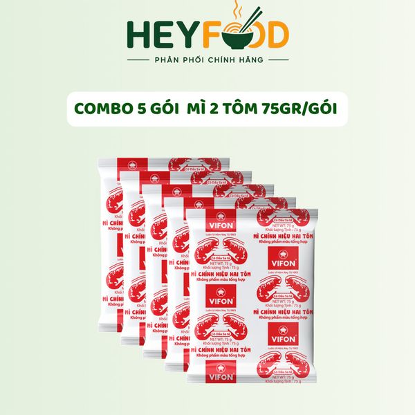  Combo 5 Gói Mì Chính Hiệu Hai Tôm VIFON 75g - Vị Sa Tế Huyền Thoại Sợi Dai Giòn 
