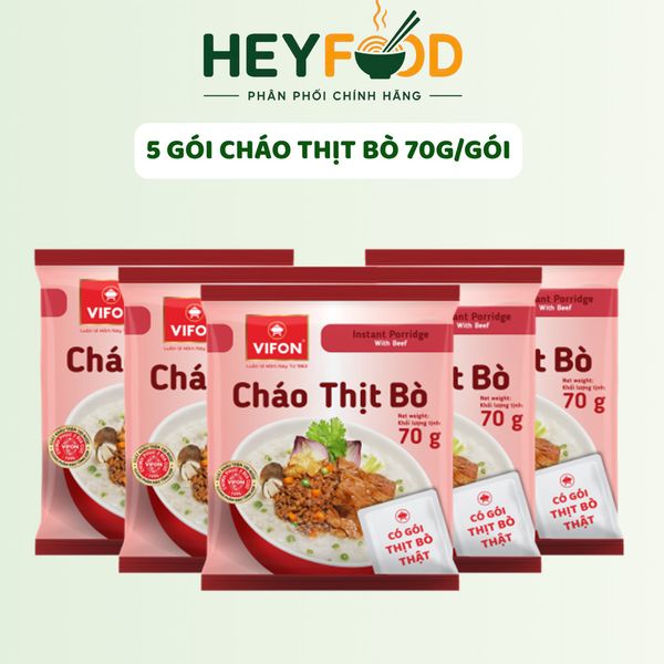  Combo 3 Gói/Combo 5 Gói Cháo Thịt Bò VIFON - Có Gói Thịt Thật 