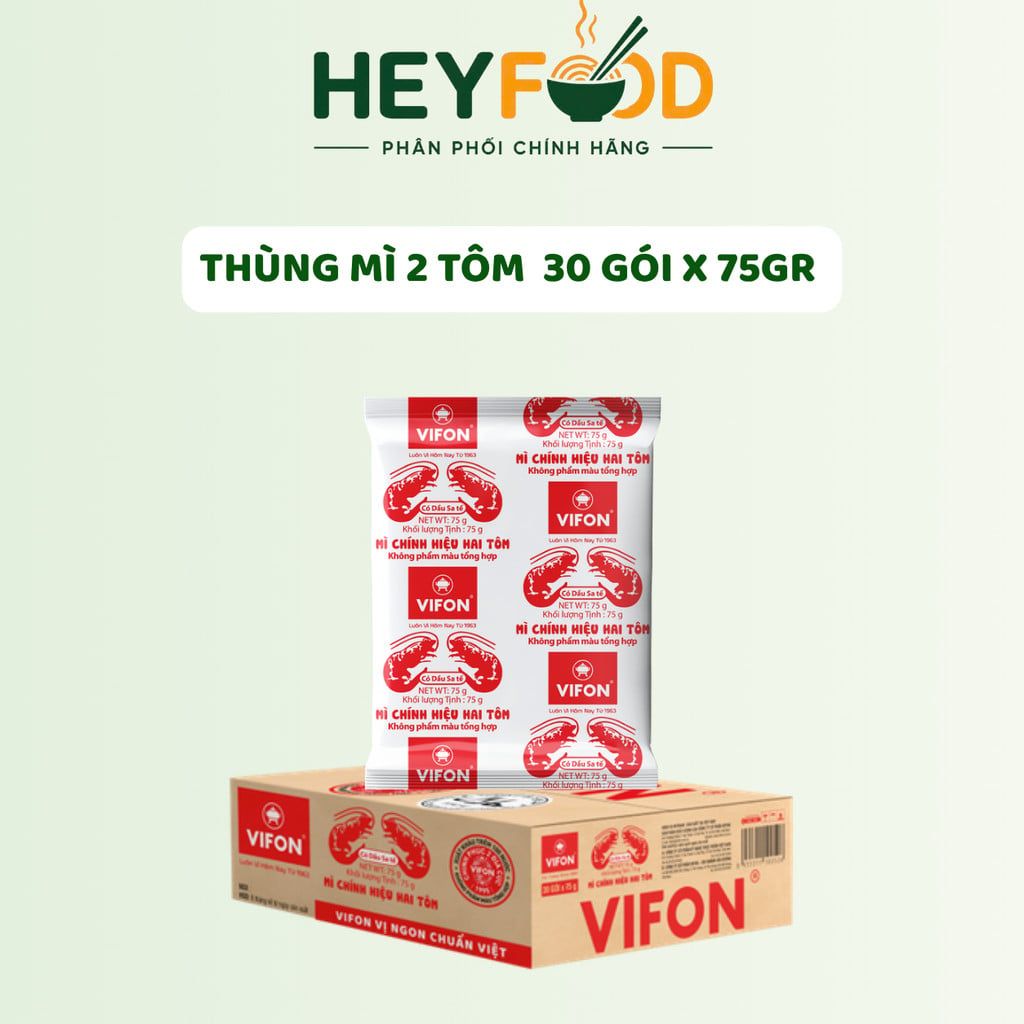  Mì Chính Hiệu Hai Tôm VIFON 75g Vị Sa Tế Huyền Thoại Sợi Dai Giòn 