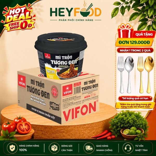  Thùng 12 Tô Mì Trộn Tương Đen VIFON 105gr/Tô - Tiện Lợi 