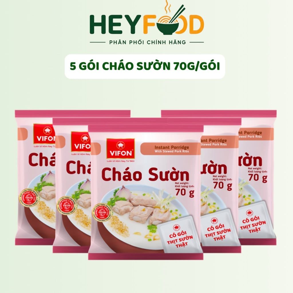  Combo 3 Gói/Combo 5 Gói Cháo Sườn VIFON - Có Gói Thịt Thật 