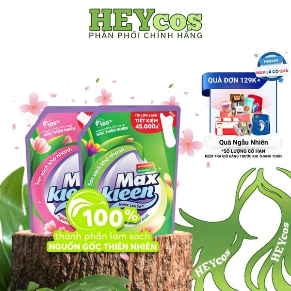  Combo 2 Túi Nước Lau Sàn MaxKleen 3.6kgx2 – Hương Ban Mai/Ngàn Hoa 