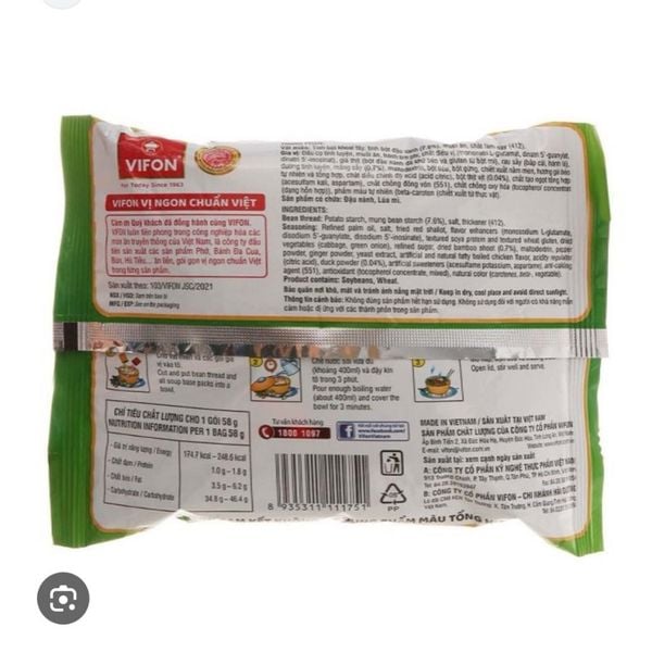  Thùng 24 Gói Miến Măng Vịt Vifon 58g - VF71T 