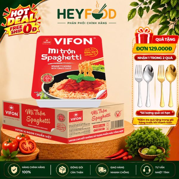  Thùng 18 Khay Mì Trộn Spaghetti VIFON 90g/Khay 
