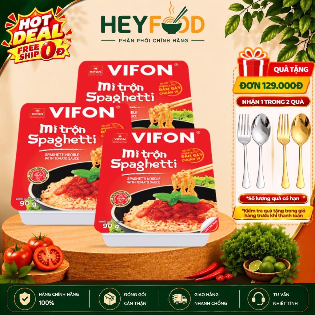  Combo 3 Khay Mì Trộn Spaghetti VIFON 90g/Khay 
