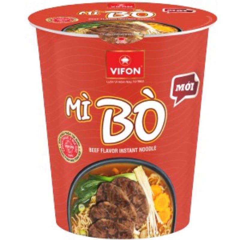  Combo 5  Ly Mì Bò Vifon 60g/Ly - Mì ly ăn liền tiện lợi 