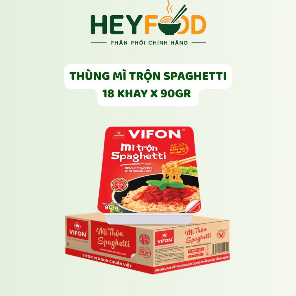  Thùng 18 Khay Mì Trộn Spaghetti VIFON 90g/Khay 