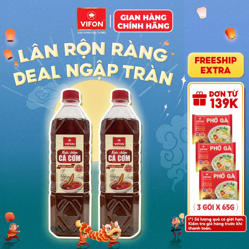  Chai Nước Chấm Cá Cơm VIFON 900ml/Chai - Đậm Đà Trọn Vị 