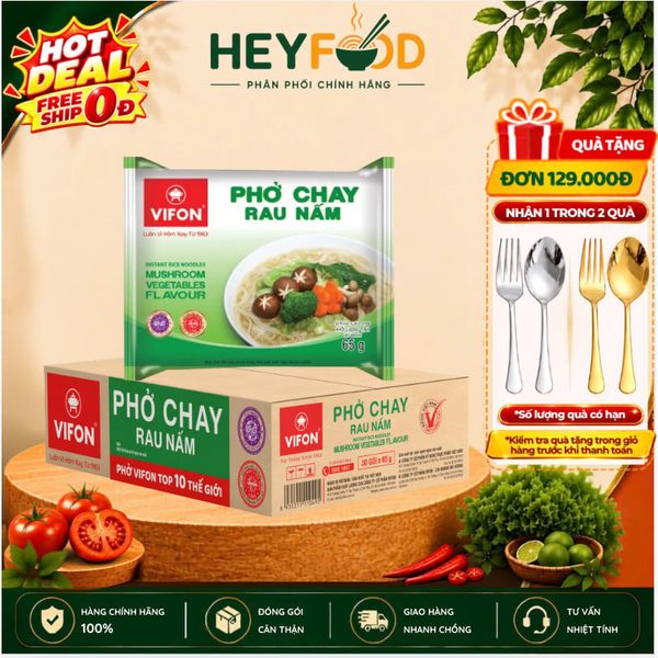  Thùng Phở Chay Rau Nấm 30 gói 65gr 