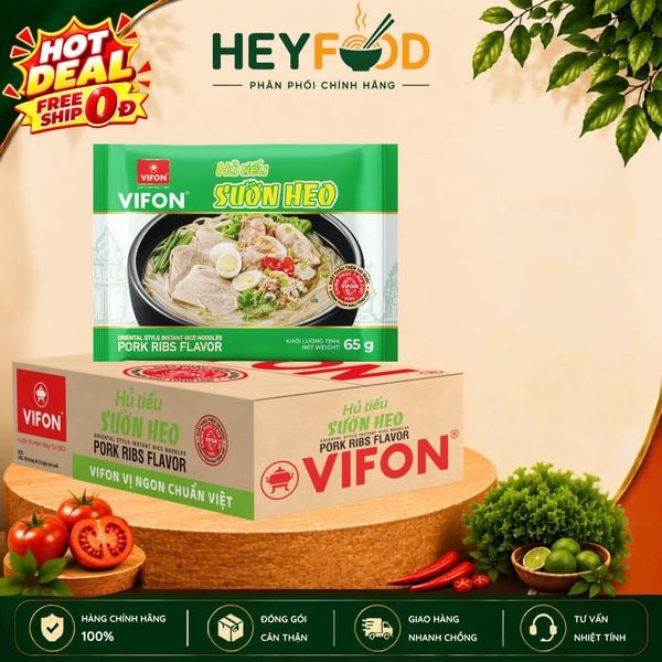  Thùng 30 Gói Hủ Tiếu Sườn Heo VIFON 65g/Gói 